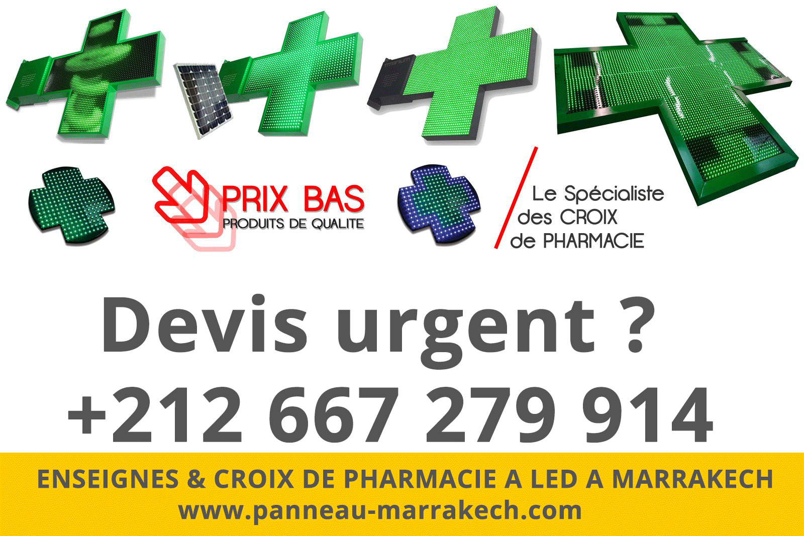 ENSEIGNES & CROIX DE PHARMACIE A LED A MARRAKECH habillage facade pharmacie marrakech