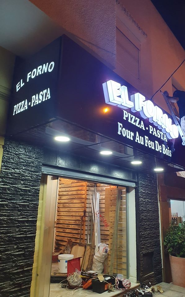 Panneau led marrakech pizza - Enseigne lumineuse pizza MARRAKECH -- habillage de façades pizza Alucobond MARRAKECH MAROC