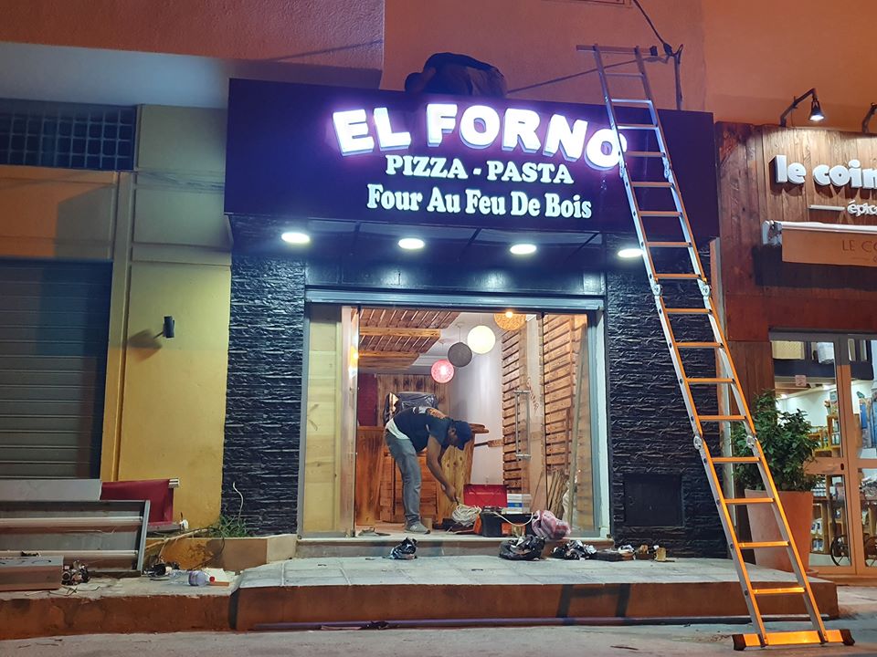 Panneau led marrakech pizza - Enseigne lumineuse pizza MARRAKECH -- habillage de façades pizza Alucobond MARRAKECH MAROC