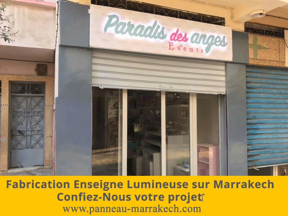 panneau publicitaire marrakech maroc habillage facade magasin alucobond marrakech